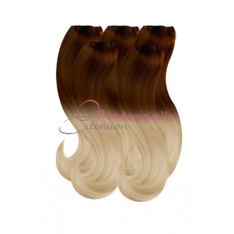 Extension A Clip Lisse Tie And Dye Blond Meche Dore Mademoiselle